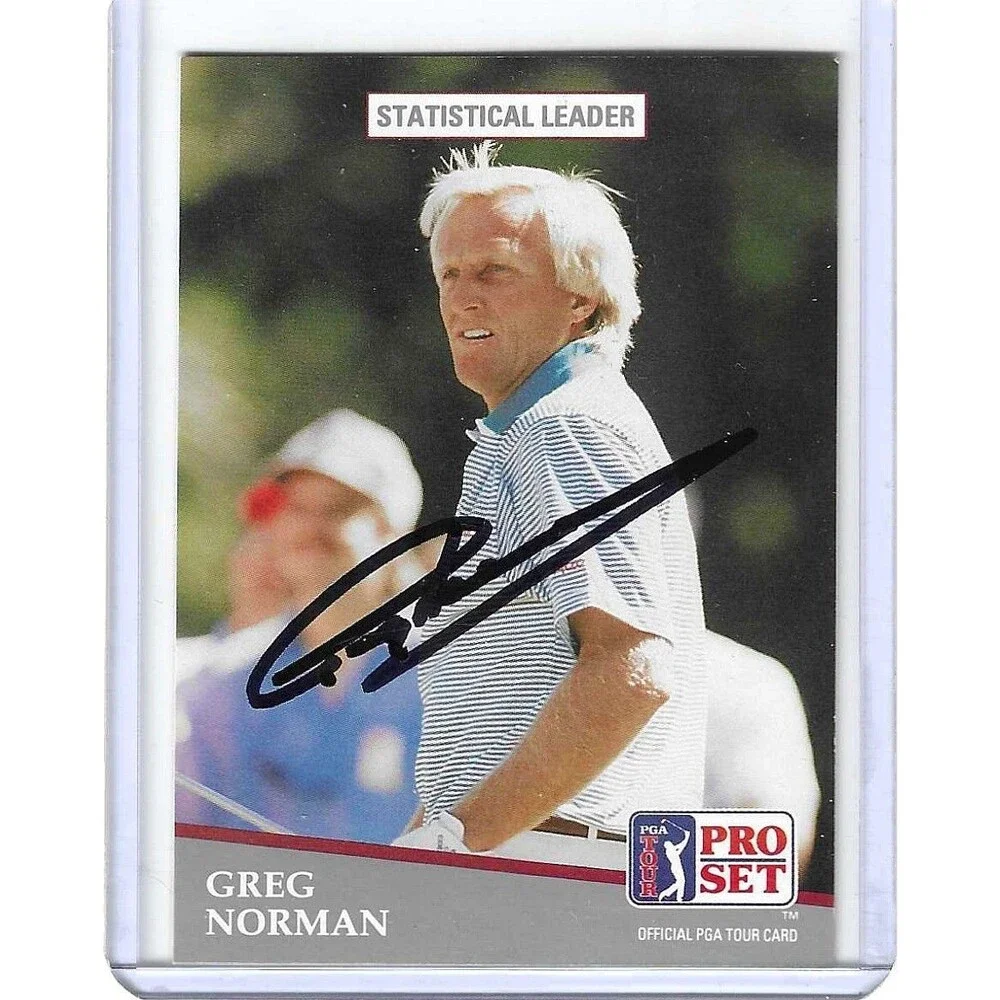 1991 Pro Set #276 Greg Norman RC Signed Autographed PGA Golf Card The Shark